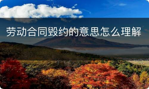 劳动合同毁约的意思怎么理解