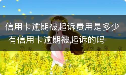 信用卡逾期被起诉费用是多少 有信用卡逾期被起诉的吗