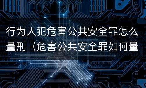 行为人犯危害公共安全罪怎么量刑（危害公共安全罪如何量刑）