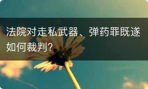 法院对走私武器、弹药罪既遂如何裁判?