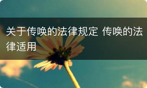关于传唤的法律规定 传唤的法律适用