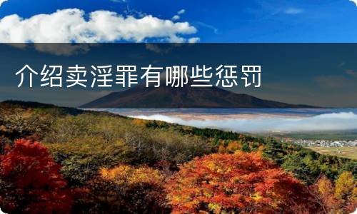 介绍卖淫罪有哪些惩罚