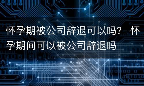 怀孕期被公司辞退可以吗？ 怀孕期间可以被公司辞退吗