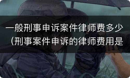 一般刑事申诉案件律师费多少（刑事案件申诉的律师费用是多少）