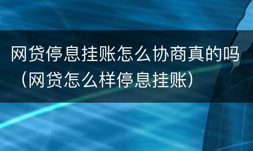 网贷停息挂账怎么协商真的吗（网贷怎么样停息挂账）