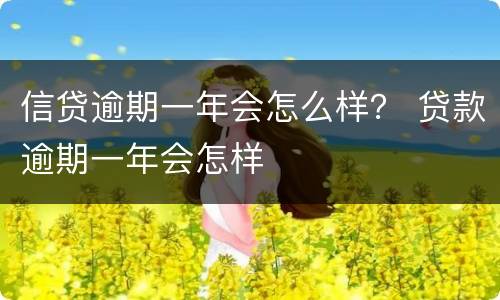 信贷逾期一年会怎么样？ 贷款逾期一年会怎样
