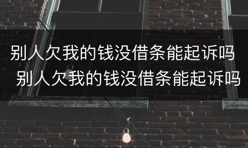 别人欠我的钱没借条能起诉吗 别人欠我的钱没借条能起诉吗有效吗