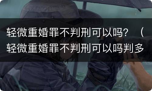 轻微重婚罪不判刑可以吗？（轻微重婚罪不判刑可以吗判多久）