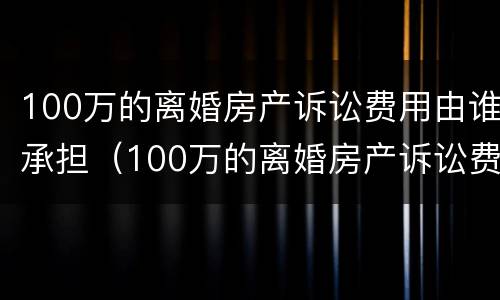 100万的离婚房产诉讼费用由谁承担（100万的离婚房产诉讼费用由谁承担呢）