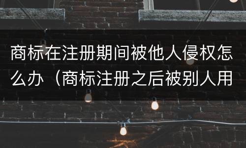 商标在注册期间被他人侵权怎么办（商标注册之后被别人用了怎么办）
