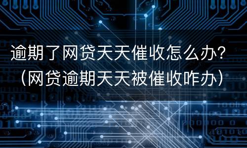 逾期了网贷天天催收怎么办？（网贷逾期天天被催收咋办）