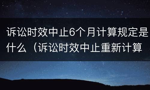 诉讼时效中止6个月计算规定是什么（诉讼时效中止重新计算6个月）