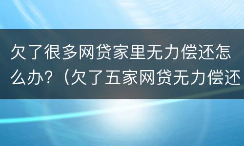 欠了很多网贷家里无力偿还怎么办?（欠了五家网贷无力偿还怎么办）