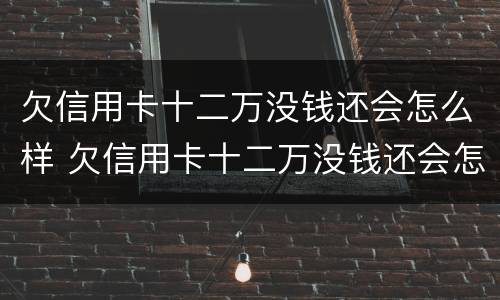 欠信用卡十二万没钱还会怎么样 欠信用卡十二万没钱还会怎么样吗
