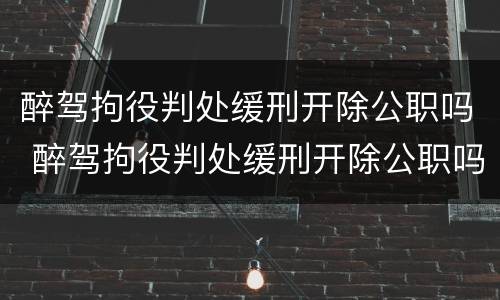 醉驾拘役判处缓刑开除公职吗 醉驾拘役判处缓刑开除公职吗怎么办