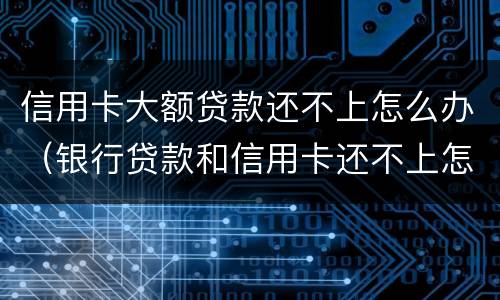 信用卡大额贷款还不上怎么办（银行贷款和信用卡还不上怎么办）