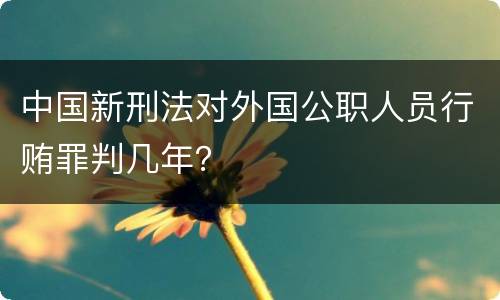 中国新刑法对外国公职人员行贿罪判几年？
