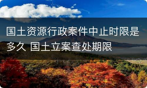国土资源行政案件中止时限是多久 国土立案查处期限