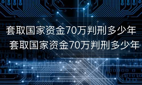 套取国家资金70万判刑多少年 套取国家资金70万判刑多少年以上