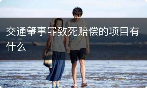 交通肇事罪致死赔偿的项目有什么