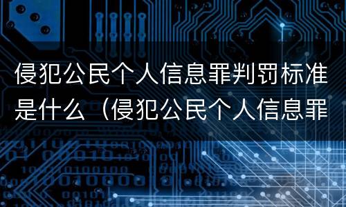 侵犯公民个人信息罪判罚标准是什么（侵犯公民个人信息罪判罚标准是什么样的）
