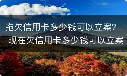 拖欠信用卡多少钱可以立案？ 现在欠信用卡多少钱可以立案