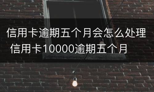 信用卡逾期五个月会怎么处理 信用卡10000逾期五个月