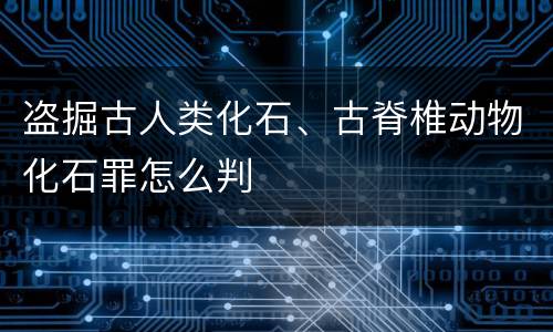 盗掘古人类化石、古脊椎动物化石罪怎么判