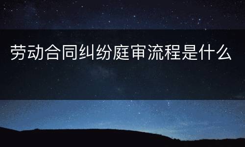 劳动合同纠纷庭审流程是什么