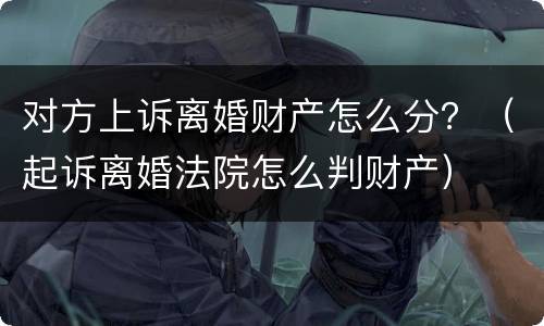 对方上诉离婚财产怎么分？（起诉离婚法院怎么判财产）
