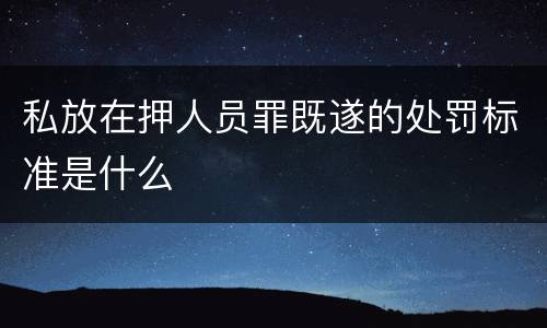 私放在押人员罪既遂的处罚标准是什么