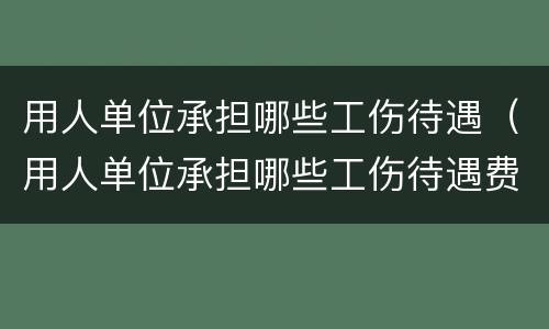 用人单位承担哪些工伤待遇（用人单位承担哪些工伤待遇费用）