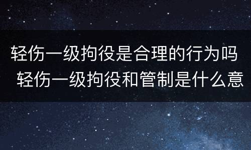 轻伤一级拘役是合理的行为吗 轻伤一级拘役和管制是什么意思