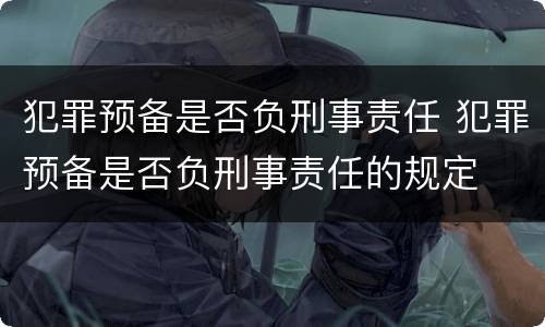 犯罪预备是否负刑事责任 犯罪预备是否负刑事责任的规定