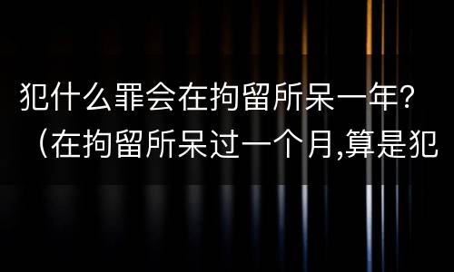 犯什么罪会在拘留所呆一年？（在拘留所呆过一个月,算是犯罪吗）