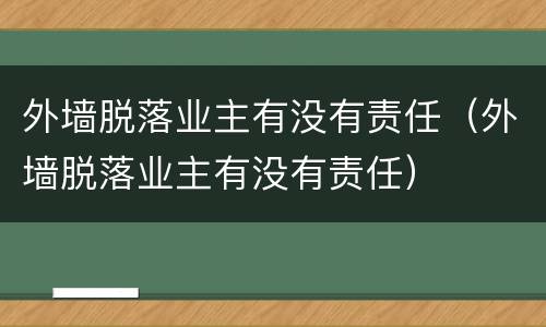 外墙脱落业主有没有责任（外墙脱落业主有没有责任）