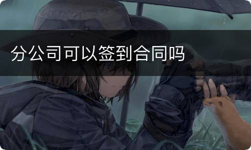 分公司可以签到合同吗
