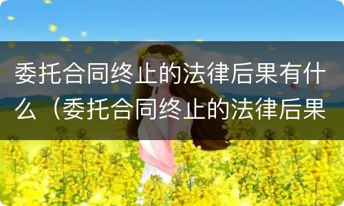 委托合同终止的法律后果有什么（委托合同终止的法律后果有什么规定）