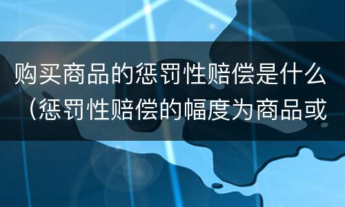 购买商品的惩罚性赔偿是什么（惩罚性赔偿的幅度为商品或服务价款的）
