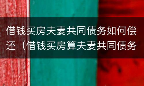 借钱买房夫妻共同债务如何偿还（借钱买房算夫妻共同债务吗）