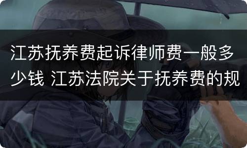 江苏抚养费起诉律师费一般多少钱 江苏法院关于抚养费的规定