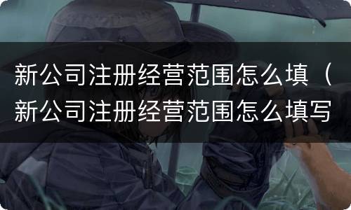 新公司注册经营范围怎么填（新公司注册经营范围怎么填写才正确）