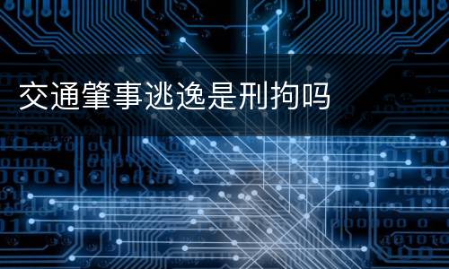 交通肇事逃逸是刑拘吗