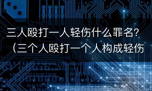 三人殴打一人轻伤什么罪名？（三个人殴打一个人构成轻伤）