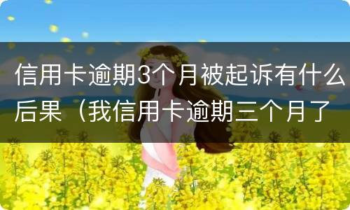 信用卡逾期3个月被起诉有什么后果（我信用卡逾期三个月了已经被起诉了怎么办）