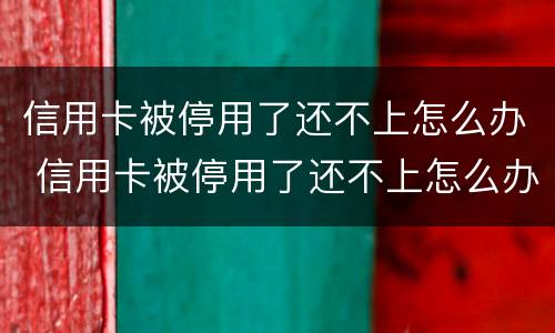 信用卡被停用了还不上怎么办 信用卡被停用了还不上怎么办呢