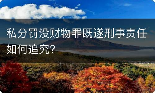 私分罚没财物罪既遂刑事责任如何追究?
