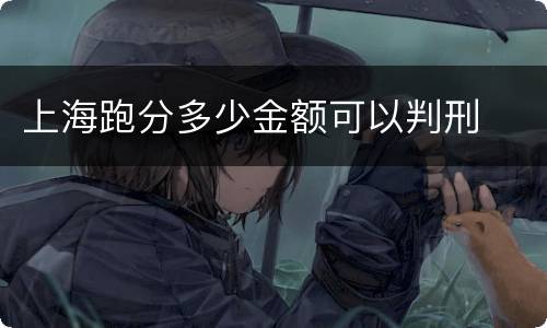 上海跑分多少金额可以判刑