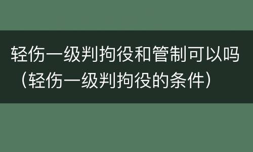 轻伤一级判拘役和管制可以吗（轻伤一级判拘役的条件）