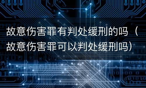 故意伤害罪有判处缓刑的吗（故意伤害罪可以判处缓刑吗）
